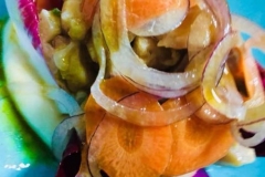 les harengs pomme à l'huile, vinaigrette de langoustine